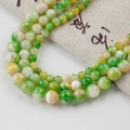 Naturgrüne und weiße Jadeperlen für DIY handgefertigten Schmuck und Halsketten - 12mm / Persischer Jade Stil 18