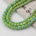 Polierte grün-blaue Perlen mit Marmortextur für DIY-Schmuckherstellung und Design - 12mm / Bunter Goldjade Stil 19