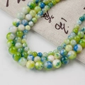 Polished green marble natural jade beads for DIY jewelry making in various sizes - Persian Jade—Style 20