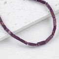Rectangle natural stone beads in dark purple with marbled texture for DIY jewelry - Dark Purple