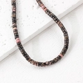 Perle piatte tonde in pietra naturale marmo marrone 4x2mm per gioielli fai da te - Un Filo (Circa 150 Perle) / Grigio Scuro