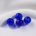 Perline di vetro a strisce blu scuro con trama a spirale interna per creazione gioielli - 14mm / Spirale blu profondo