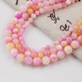 Pink and orange marbled natural jade beads in various sizes for DIY jewelry making - 12mm (30 Counts) / Persian Jade - Light Pink