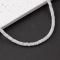 Perles en pierre naturelle blanche 4x2mm de forme cylindrique pour bijoux DIY - Un Fil (Environ 150 Perles) / Blanc clair