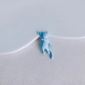Detalle del colgante de gato azul claro con collar de perlas para hacer joyas DIY - Estilo de Gato Azul Claro(4)