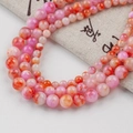 Pink and orange marbled natural jade beads for DIY jewelry making handmade necklace - Persian Jade - Pinkish Red