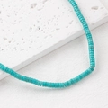 Perles rondes plates en turquoise 4x2mm avec texture naturelle pour bijoux DIY - Un Fil (Environ 150 Perles) / Bleu Sarcelle