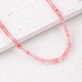 Perles cubiques en pierre naturelle rose 2mm pour bracelets DIY avec fini translucide - Un Fil (Environ 150 Perles) / Rouge Chair