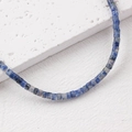 Perles carrées en pierre naturelle bleue avec texture marbrée pour bijoux DIY - Un Fil (Environ 150 Perles) / Bleu Royal