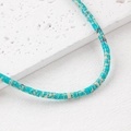 Perles rondelles turquoise 4x2mm pour la création de bijoux, gros plan perles disques - Un Fil (Environ 150 Perles) / Bleu Lac Plage