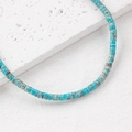 Perles en pierre impériale 4x2mm bleu paon avec des textures brunes naturelles - Un Fil (Environ 150 Perles) / Bleu Lac Gravier