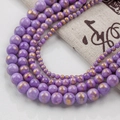 Purple natural jade beads with gold veins for DIY jewelry making in multiple sizes - 12mm (30 Counts) / Purple Gold Style