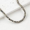 Perles en jaspe dalmatien naturel de 4x2mm pour la création de bijoux artisanaux - Un Fil (Environ 150 Perles) / Noir Tacheté