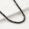 Perles carrées en pierre naturelle rouge et vert pour bijoux et bracelets DIY - Un Fil (Environ 150 Perles) / Noir Suie
