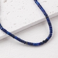 Collier en perles tubes de lapis-lazuli bleu avec disques de 4x2mm pour bijoux DIY - Un Fil (Environ 150 Perles) / Bleu Océan Profond