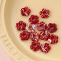 16mm red marble floral resin bead with center hole for DIY jewelry making accessories - 4# Wine Red Marbling (kp6330)
