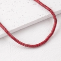 Perles rondes plates en pierre naturelle rouge 4x2mm avec finition mate pour bijoux DIY - Un Fil (Environ 150 Perles) / Cinabre