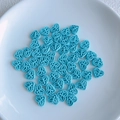 Sky blue heart-shaped hollow beads with butterfly patterns for DIY jewelry making - Sky Blue