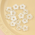DIY white marble floral glass beads 16mm hollow daisy design for jewelry making - 6# White Marbling (kp6330)