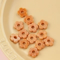 Orange marble textured 16mm resin flower beads for DIY jewelry and necklaces - 7# Dark Orange Stripe (kp6330)