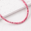 Perles Heishi en pierre naturelle rose rouge 4x2mm pour la création de bijoux DIY - Un Fil (Environ 150 Perles) / Rouge Pivoine