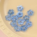 Blue translucent flower-shaped glass beads for DIY jewelry with white marble texture - 9# Bright Blue Marbling (kp6330)