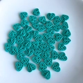 Tiffany blue hollow heart beads with intricate patterns for DIY jewelry making and crafts - Teal Blue
