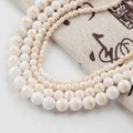 Multi-layer necklace with white round beads and gold veins in 4mm to 8mm gradient sizes - 4mm (10 Pcs) / White Gold Style