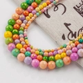 Vibrant candy-colored round beads with gold flecks for DIY handmade jewelry crafts - 4mm (10 Pcs) / Multicolor Gold Style