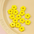 Bright yellow 16mm flower beads made of resin for DIY handmade jewelry crafting - 13# Bright Yellow Marbling (kp6330)