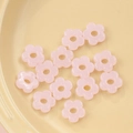 Pink flower-shaped 16mm glass beads for DIY jewelry making and handmade necklaces - 15# Light Pink Transparent (kp6330)