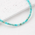 Perles en pierre synthétique bleu turquoise 4x2mm pour la création de bijoux DIY - Un Fil (Environ 150 Perles) / Bleu lac