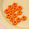 Orange 16mm hollow flower glass beads for DIY handmade jewelry and necklaces - 19# Orange Marbling (kp6330)