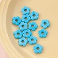 Blue marble-patterned 16mm flower resin beads for DIY jewelry making and handmade crafts - 20# Bright Blue Marble (kp6330)