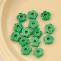 16mm green flower-shaped resin beads with marble texture for DIY jewelry making - 21# Emerald Green Ink Smudge (kp6330)