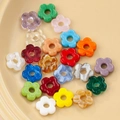16mm colorful flower charms for DIY jewelry making with multiple vibrant colors - 28# Assorted Multicolor (kp6330)