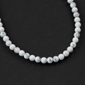 Polished natural white howlite stone beads with marble texture for DIY jewelry making - 1 Piece / White Howlite 6mm