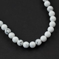 Polished white howlite stone beads with grey marble texture for DIY jewelry making - 1 Piece / White Howlite 10mm