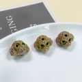 Detailed macro view of iridescent brown puppy beads with large eyes for DIY jewelry - Polarized Brown (12#)