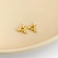Macro shot of gold-plated irregular spacer beads for DIY jewelry and phone chain making - Large / Gold