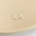 Macro view of silver metallic irregular three-way spacer beads for DIY jewelry making - Small / Matte Silver