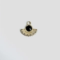 Detailed view of vintage fan-shaped gold pendant with black gemstone and textured pattern - 3# Black Agate
