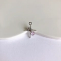 Detail of silver star pendant with lavender gemstone and clear zircon for DIY jewelry - White Gold Plated with Light Pink