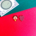 Gedetailleerd voor- en achteraanzicht van een rendier emaille bedeltje voor DIY kerst sieraden - 4# Bruin Rendier