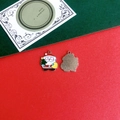Front and back detail of Santa Claus enamel charms for festive Christmas DIY accessories - 8# White K Base Santa Claus