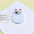 Schattige roze kattenring met verschillend gekleurde ogen op witte sokkel - Roze Heterochromie Kat (7#)