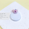 Roze monster open ring met een blauw en paars oog in een eigenzinnige cartoonstijl - Roze Groot Oog Paarse Pupil (8#)