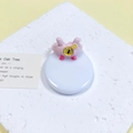 Schattige roze monsterring met geel oog en klein geel bloemendetail - Roze Groot Geel Oog Bloem (9#)
