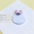 Roze monsterring met blauw oogdetail en verstelbaar ontwerp van harsband - Roze Monster Blauw Groot Oog (11#)