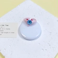 Roze monster oog ring met blauwe steen en kattenoren verstelbaar voor dames - Roze Kattenoor Blauwe Verticale Pupil (12#)